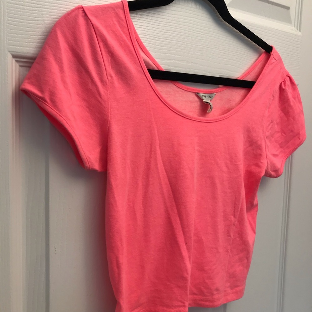 Hot Pink Crop Top - Picture 2 of 3